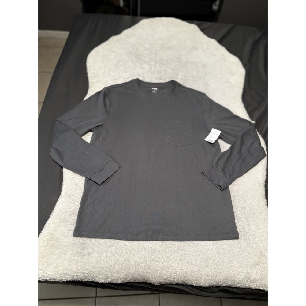 New Sonoma Men's Gray Long‎ Sleeve Heavyweight Shirt Size Large Top Relaxed Fit